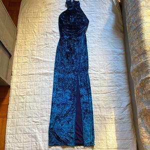 H&M Stretch Velvet Green Maxi Dress